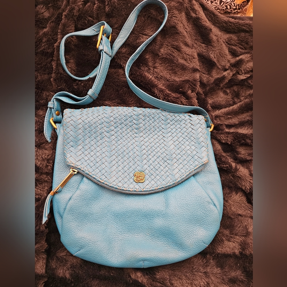Elliott Lucca Blue Jean Leather Crossbody Bag - Picture 11 of 15